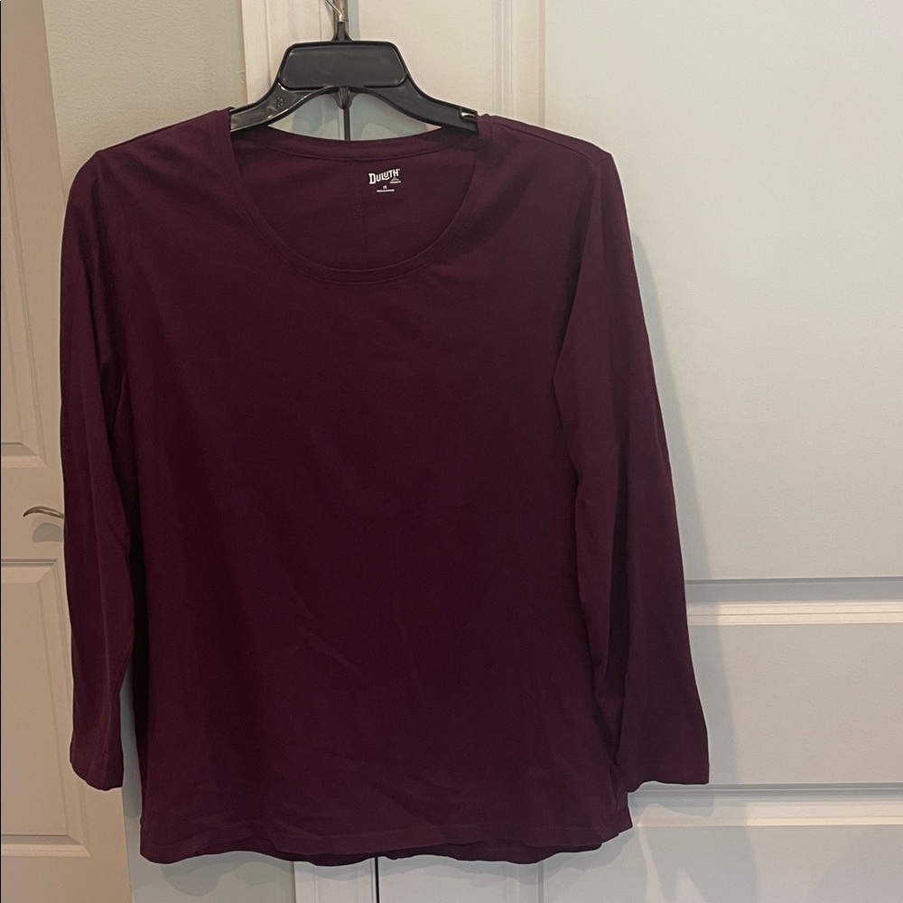 Duluth Rich Purple Long Sleeve Tee, 100%cotton, size 1x
